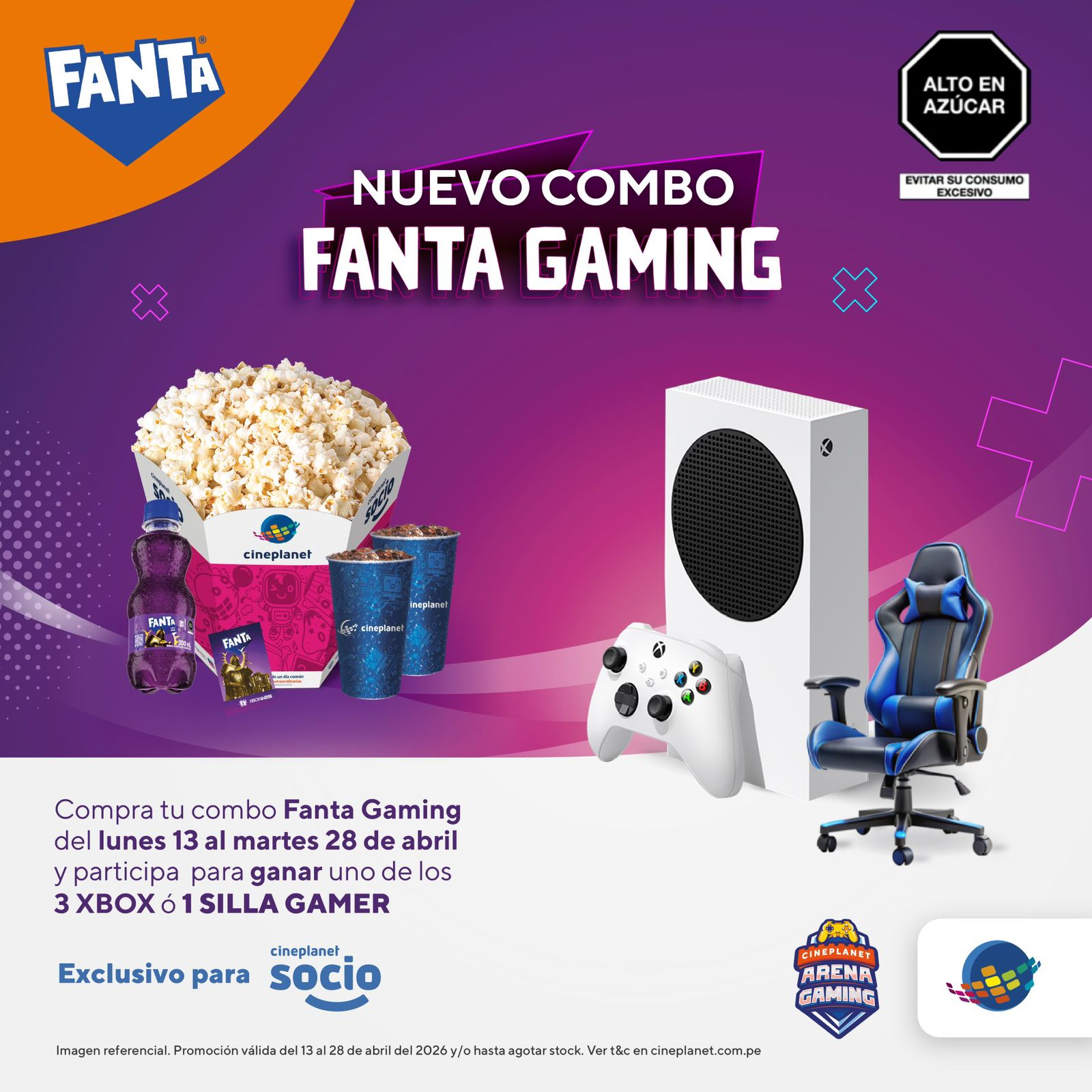 Cineplanet y Fanta lanzan el combo “Fanta Gamer” con sorteo de Xbox y experiencias exclusivas