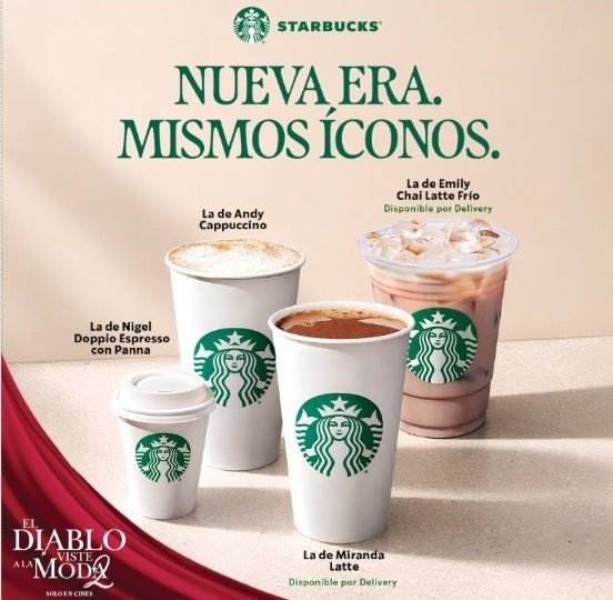 Starbucks presenta una nueva colección de bebidas inspirada en los personajes de “El Diablo Viste a la Moda 2”como parte de una nueva campaña global