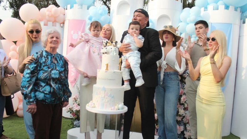Brad Pizza y Dailyn Curbelo celebraron primer cumpleaños de sus mellizos