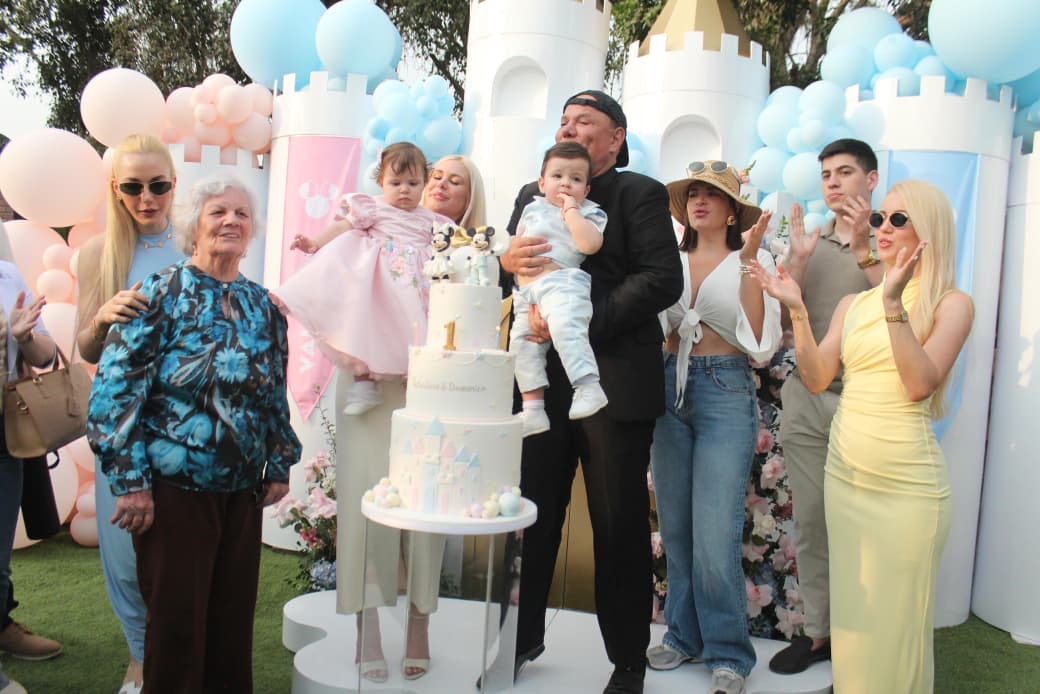 Brad Pizza y Dailyn Curbelo celebraron primer cumpleaños de sus mellizos