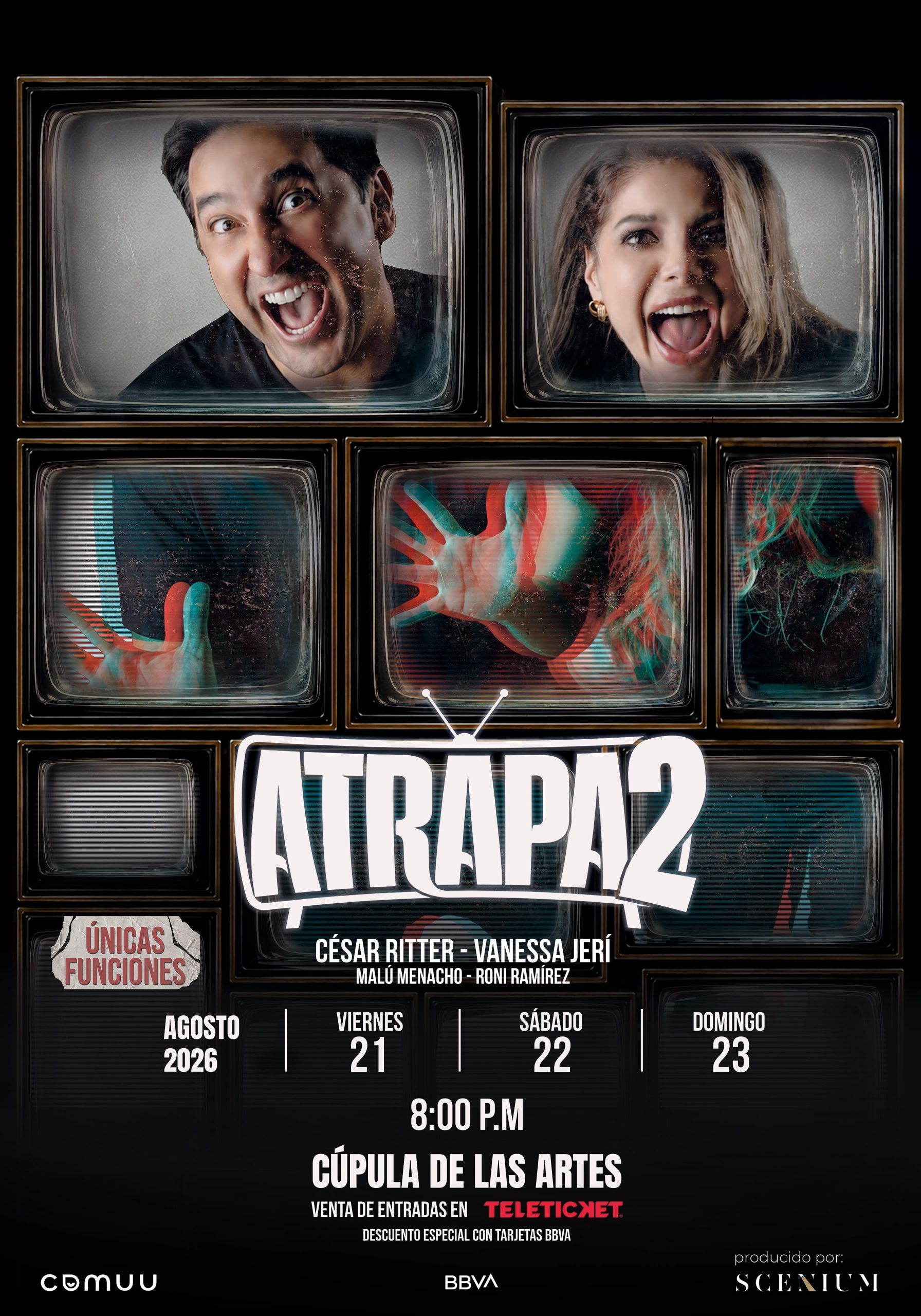 César Ritter y Vanessa Jerí se reencuentran en el escenario con Atrap2, una reflexión sobre la fama, la identidad y las segundas oportunidades