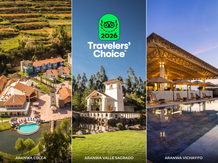 Aranwa Hotels Resorts & Spas es reconocido con el sello Tripadvisor Travelers’ Choice 2026 y se ubica entre el Top 10% de los mejores hoteles del mundo