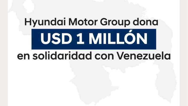 Hyundai Motor Group dona USD 1 millón para apoyar las labores de recuperación tras el terremoto en Venezuela
