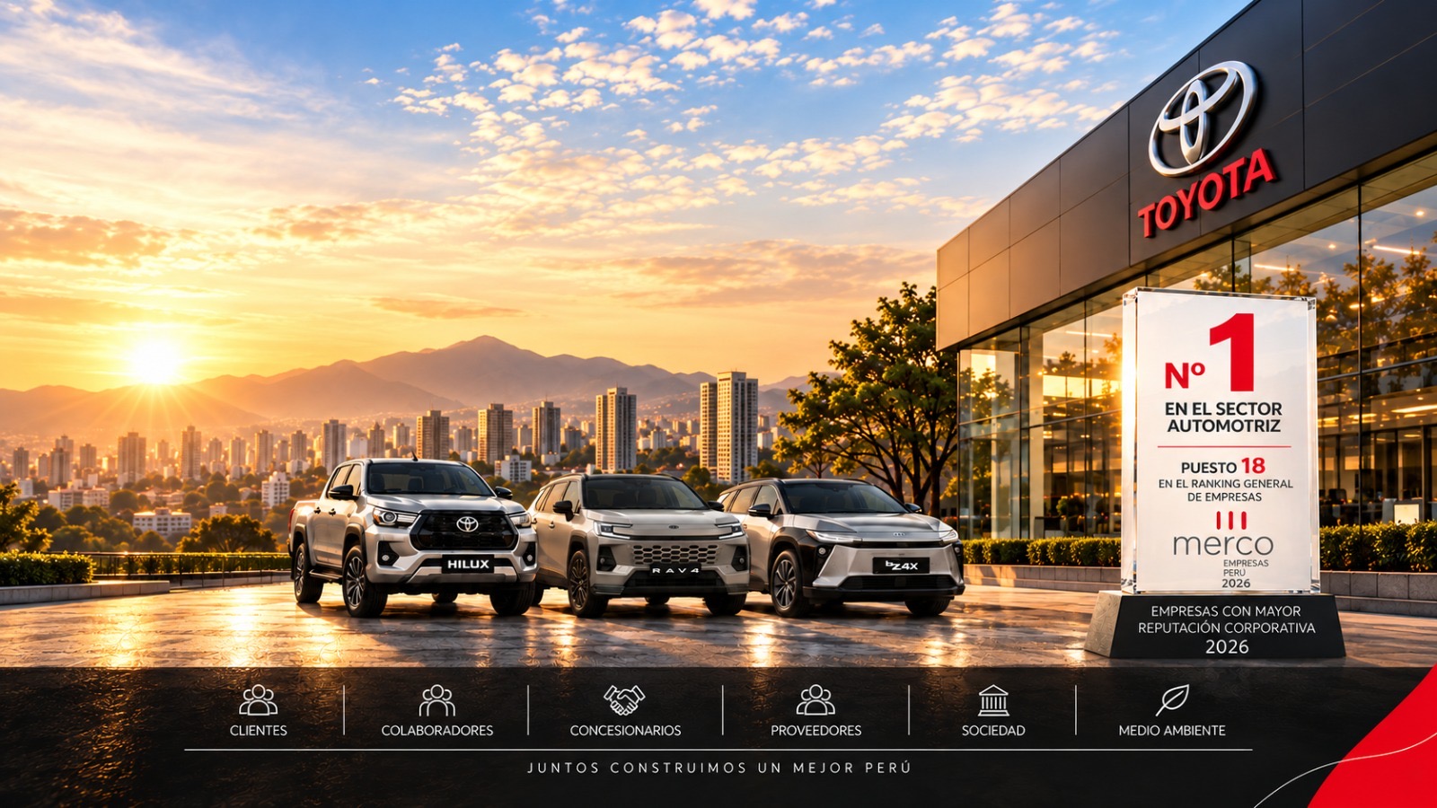 Toyota del Perú reafirma su liderazgo en el sector automotriz y avanza seis posiciones en el Ranking Merco Empresas 2026
